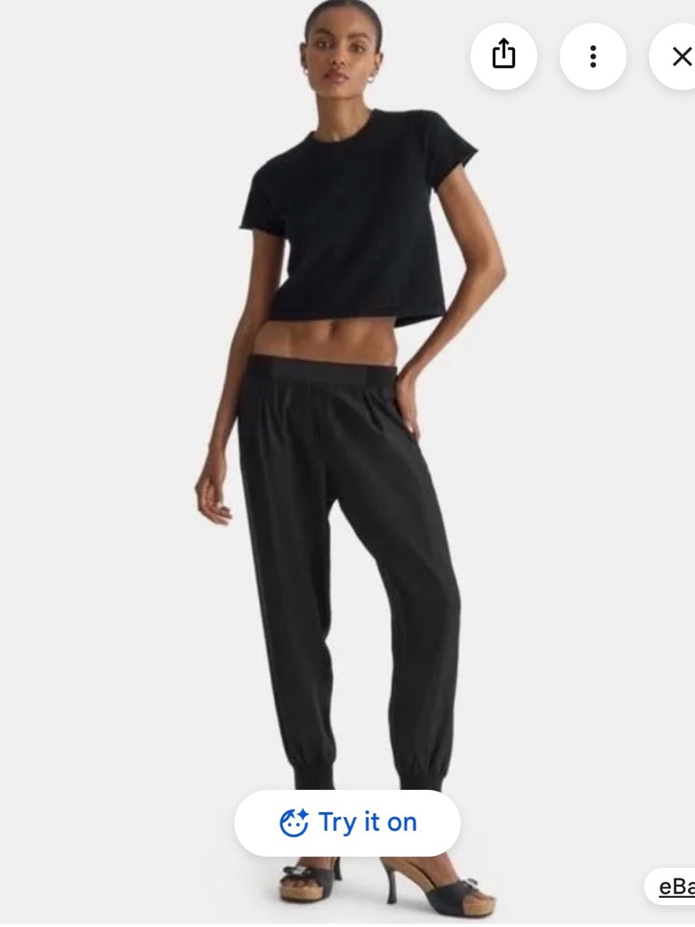 ATM Anthony Thomas Melillo Black 100% Silk Lightweight Jogger Pants